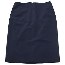 Theory Bleistiftrock aus marineblauer Wolle Marineblau