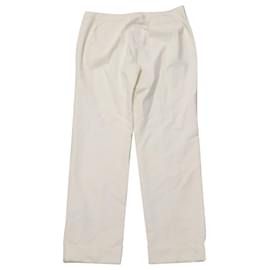 Armani-Armani Wide Leg Pants in White Cotton-White