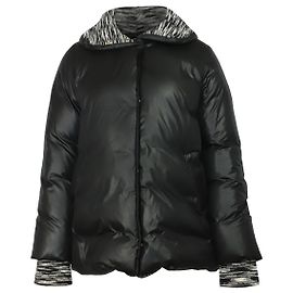 Missoni Chevron Puffer Coat in Black Polyester Black