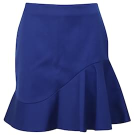 Alexander Mcqueen-Alexander McQueen Flared Skirt in Blue Cotton-Blue