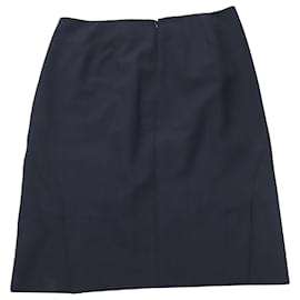 Theory-Theory Classic Pencil Skirt in Navy Blue Wool-Navy blue