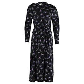 Sandro-Sandro Ruffle Trim Maxi Dress in Floral Print Viscose-Other