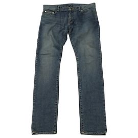 Saint Laurent D02 Stonewashed Jeans in Blue Denim Blue