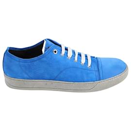 Lanvin-Lanvin Low-top Sneakers in Blue Leather-Blue