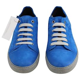 Lanvin-Lanvin Low-top Sneakers in Blue Leather-Blue