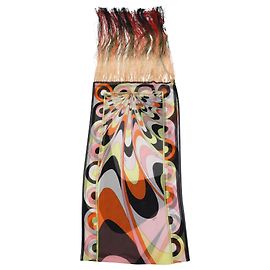 Cachecol Emilio Pucci estampado com franjas em seda multicolorida Outro