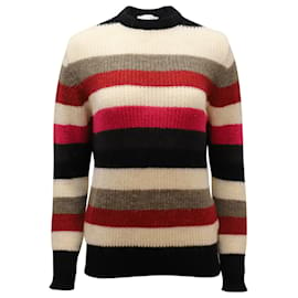 Iro-Iro Solal Ribbed Striped Small Sweater in Multicolor Acrylic-Other,Python print