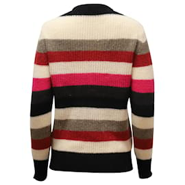 Iro-Iro Solal Ribbed Striped Small Sweater in Multicolor Acrylic-Other,Python print