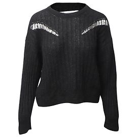 Iro Distressed Pullover in Black Nylon Black