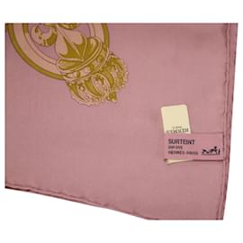 Hermès-Hermès Cavalcadour Volupperur Scarf 140 in Pink Silk-Pink