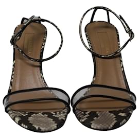 Aquazzura-Aquazzura Ankle Strap Heels with PVC in Multicolor Snakeskin Leather-Other