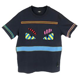 Camiseta Fendi Monster de algodón azul marino Azul