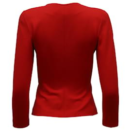 Emporio Armani-Chaqueta plisada en viscosa roja Starburst de Emporio Armani-Roja