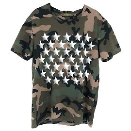 T-shirt Valentino en camouflage et étoiles blanches Multicolore