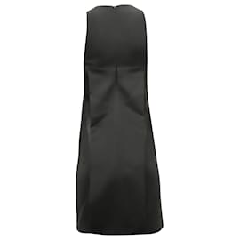 Emporio Armani-Vestido recto de crepé sin mangas en viscosa negra de Emporio Armani-Negro