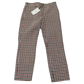Theory-Theory Treeca Cropped Gingham Pants in Brown Polyester-Other