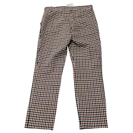 Theory-Theory Treeca Cropped Gingham Pants in Brown Polyester-Other
