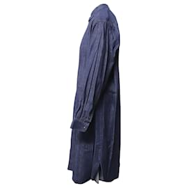 Marni-Marni Vestido midi jeans abotoado em algodão azul-Azul