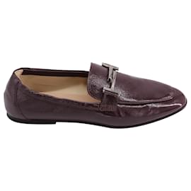 Tod's-Tods Moccasin Loafers in Purple Patent Leather-Purple