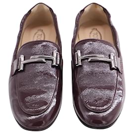Tod's-Tods Moccasin Loafers in Purple Patent Leather-Purple