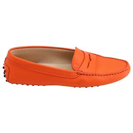 Tod's Tênis de direção Tods Gommino em couro laranja Laranja