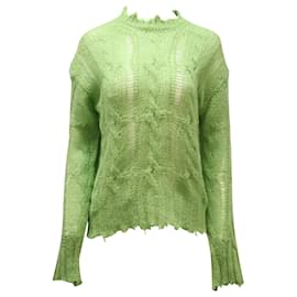 Autre Marque Acne Studios Pull en Maille Effilochée en Acrylique Vert Vert