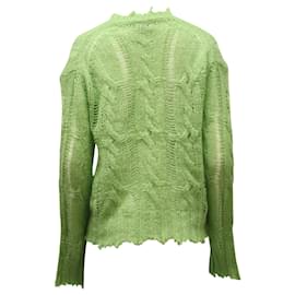 Autre Marque-Acne Studios Frayed Knit Sweater in Green Acrylic-Green