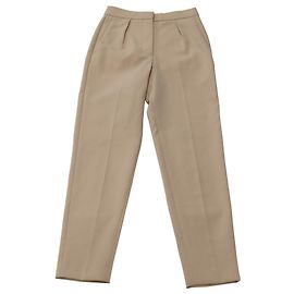 Theory High Waist Pants in Nude Polyester Brown Flesh