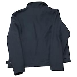 Lemaire-Lemaire Lightweight Zip Jacket in Navy Blue Wool-Navy blue