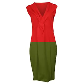 Fendi-Robe Fendi avec nœud en laine rouge-Rouge