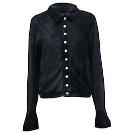 Autre Marque-Alexa Chung Buttoned Jacket in Black Viscose-Black