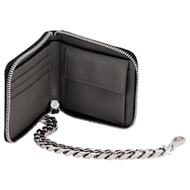 Fendi-Fendi Monster wallet in black leather with chain-Black