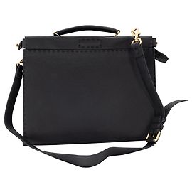 Fendi Peekaboo monster bag in black grained leather Black