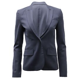 Theory Einreihige Anzugjacke aus dunkelblauer Wollmischung Blau