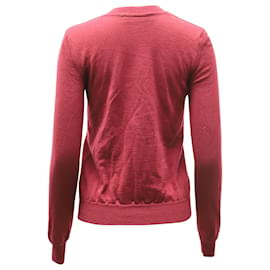 Mulberry-Mulberry Lace Detailed Sweater in Burgundy Lana Virgine-Dark red