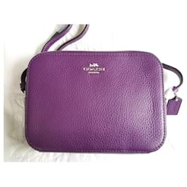 Coach-Handbags-Purple,Silver hardware,Dark purple