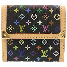 Louis Vuitton-LOUIS VUITTON Multicolor PorteMonnaie Billets Cartes Crdit Wallet Auth 28982-Black