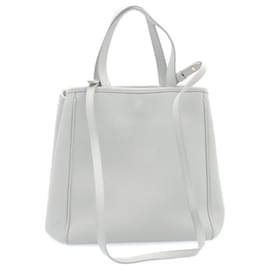 Céline-CELINE Small fold Cabas Hand Bag 2way Shoulder Bag Light Blue Auth 28800-Light blue