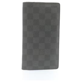 Louis Vuitton-LOUIS VUITTON Damier Graphite Portefeuille Brazza Long Wallet N64430 Auth hs730-Other