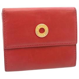 Céline-CELINE Coin Purse Leather Red Auth 28728-Red