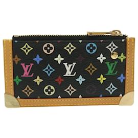 Louis Vuitton-LOUIS VUITTON Monogram Multicolore Pochette Cles Porte-monnaie Noir M92654 NH479-Noir