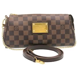 Louis Vuitton-LOUIS VUITTON Damier Ebene Eva 2Way Shoulder Hand Pouch N55213 LV Auth 28964-Other