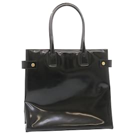 Gucci-GUCCI Bamboo Tote Bag Leather Black Auth ar6293-Black