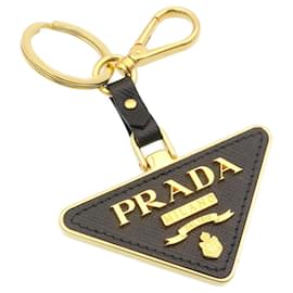 Prada-PRADA Key Holder Gold Black Auth ar6291-Black,Golden