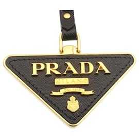 Prada-PRADA Key Holder Gold Black Auth ar6291-Black,Golden