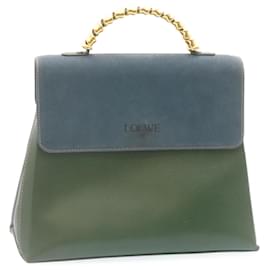 Loewe-LOEWE Hand Bag Leather Green Blue Auth ar6429-Blue,Green