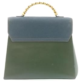 Loewe-LOEWE Hand Bag Leather Green Blue Auth ar6429-Blue,Green