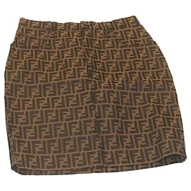 Fendi-FENDI Zucca skirt Brown Black Auth gt2276-Brown,Black