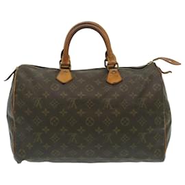 Louis Vuitton-Louis Vuitton Monogram Speedy 35 Bolso de mano M41524 Punto de autenticación LV232-Otro