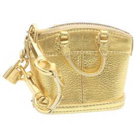 Chaveiro LOUIS VUITTON Suhari Mini Lockit ouro LV Auth 28895 Dourado